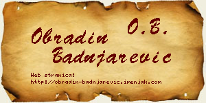 Obradin Badnjarević vizit kartica